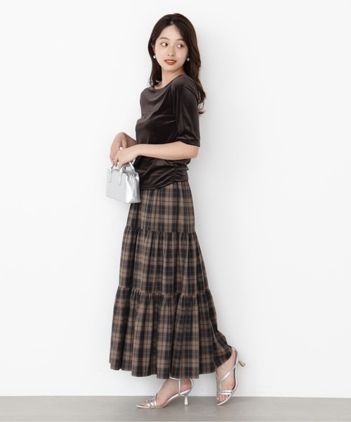 PROPORTION BODY DRESSING（プロポーションボディドレッシング）の「＜ハンドウォッシャブル＞シアーベロア５分袖トップス / 1215260800（Tシャツ/カットソー・レディース・グレー/ダークグレー・FREE）」の8枚目の写真