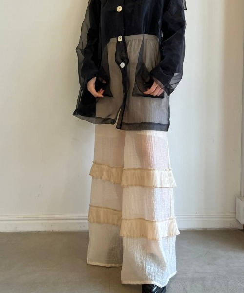 HONEY MI HONEY（ハニーミーハニー）の「chiffon wide pants（その他パンツ・レディース・ベージュ/ホワイト・FREE）」の12枚目の写真