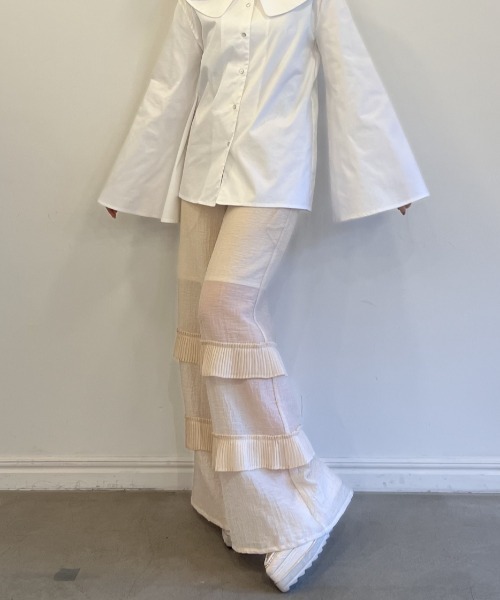 HONEY MI HONEY（ハニーミーハニー）の「chiffon wide pants（その他パンツ・レディース・ベージュ/ホワイト・FREE）」の13枚目の写真