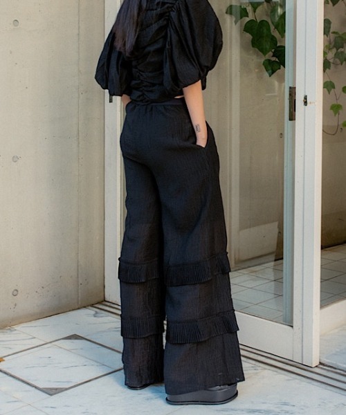 HONEY MI HONEY（ハニーミーハニー）の「chiffon wide pants（その他パンツ・レディース・ベージュ/ホワイト・FREE）」の6枚目の写真