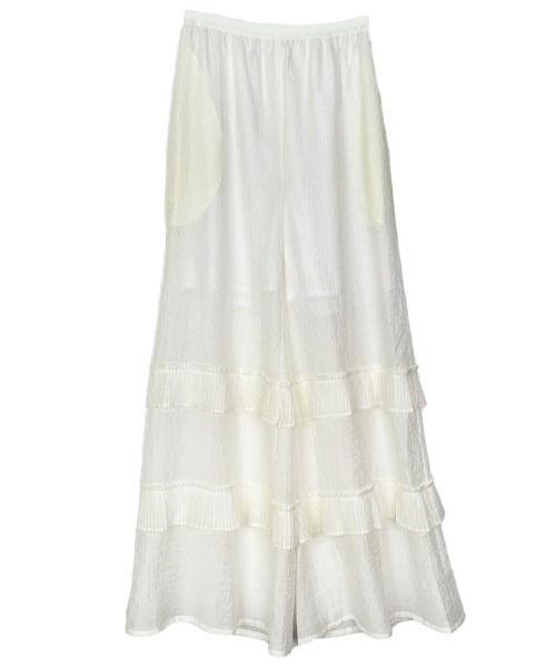 HONEY MI HONEY（ハニーミーハニー）の「chiffon wide pants（その他パンツ・レディース・ベージュ/ホワイト・FREE）」の15枚目の写真