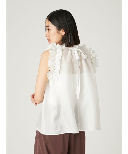 FRAY I.D（フレイアイディー）の「2wayギャザーフリルブラウス（シャツ/ブラウス・レディース・ホワイト/ブラウン/その他・F）」の7枚目の写真