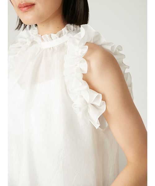 FRAY I.D（フレイアイディー）の「2wayギャザーフリルブラウス（シャツ/ブラウス・レディース・ホワイト/ブラウン/その他・F）」の10枚目の写真