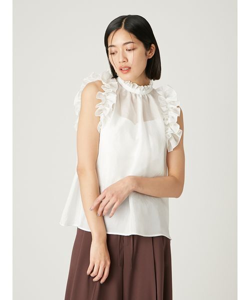 FRAY I.D（フレイアイディー）の「2wayギャザーフリルブラウス（シャツ/ブラウス・レディース・ホワイト/ブラウン/その他・F）」の14枚目の写真