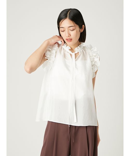 FRAY I.D（フレイアイディー）の「2wayギャザーフリルブラウス（シャツ/ブラウス・レディース・ホワイト/ブラウン/その他・F）」の17枚目の写真