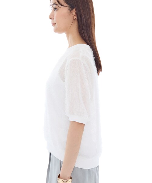 セール】【接触冷感】ヘアリージャカードトップス（シャツ