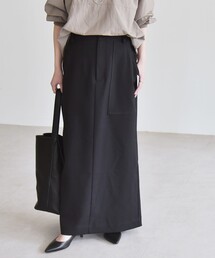 quaranciel（カランシエル）の「quaranciel:〈洗濯機可能〉ウーステッド ステッチ Iライン ロング スカート（スカート）」