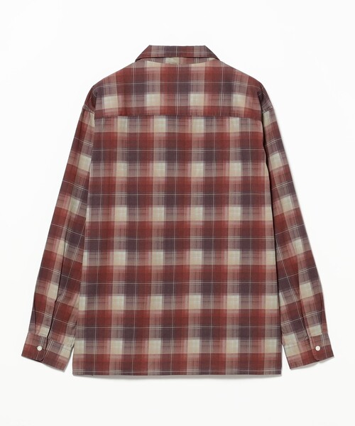 B:MING by BEAMS(ビーミングバイビームス)の「プリント オンブレチェック オープンカラーシャツ(シャツ/ブラウス・メンズ・レッド/ブラック・S/M/L/XL)」の13枚目の写真
