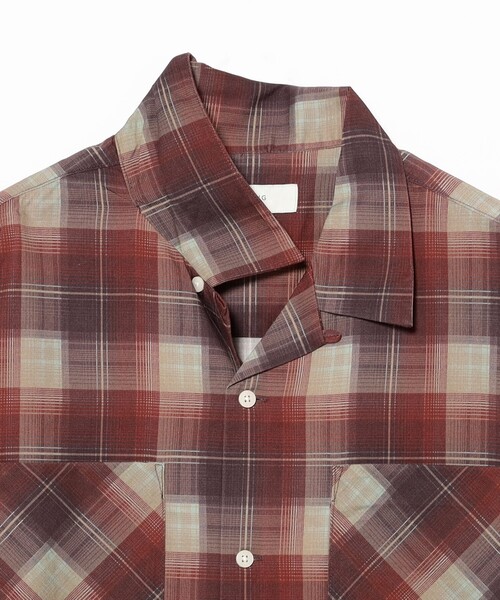 B:MING by BEAMS（ビーミングバイビームス）の「プリント オンブレチェック オープンカラーシャツ（シャツ/ブラウス・メンズ・レッド/ブラック・S/M/L/XL）」の10枚目の写真