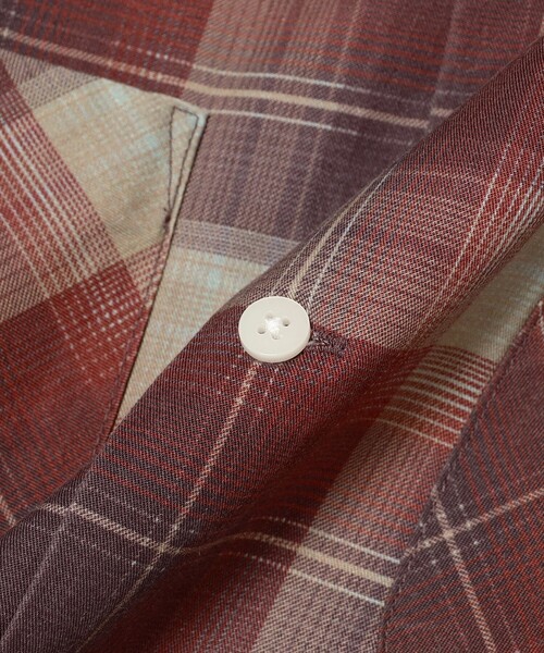 B:MING by BEAMS（ビーミングバイビームス）の「プリント オンブレチェック オープンカラーシャツ（シャツ/ブラウス・メンズ・レッド/ブラック・S/M/L/XL）」の13枚目の写真