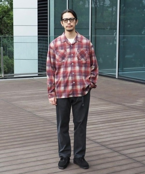B:MING by BEAMS（ビーミングバイビームス）の「プリント オンブレチェック オープンカラーシャツ（シャツ/ブラウス・メンズ・レッド/ブラック・S/M/L/XL）」の15枚目の写真