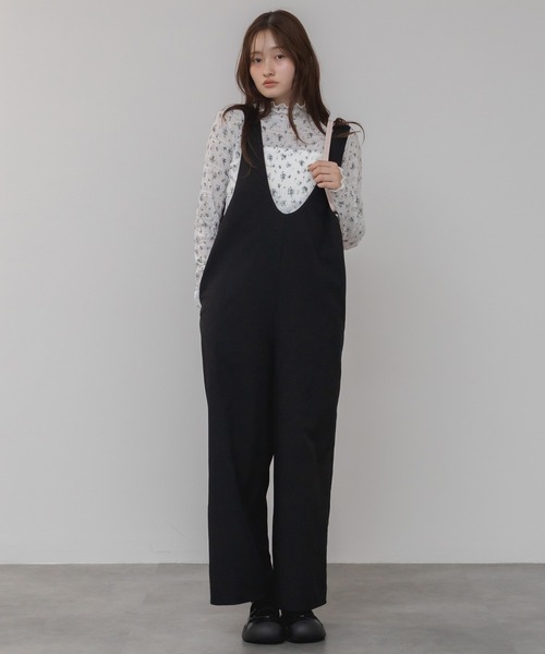 HEILIS(ヘイリス)の「花柄リバティプリントメローカットソー/プリント柄 メロー ハイネック 長袖 カットソー イエロー ホワイト アイボリー 韓国 ガーリー シティガール 春服 秋服 冬服 レイヤード(Tシャツ/カットソー・レディース・オフホワイト/イエロー・FREE)」の22枚目の写真