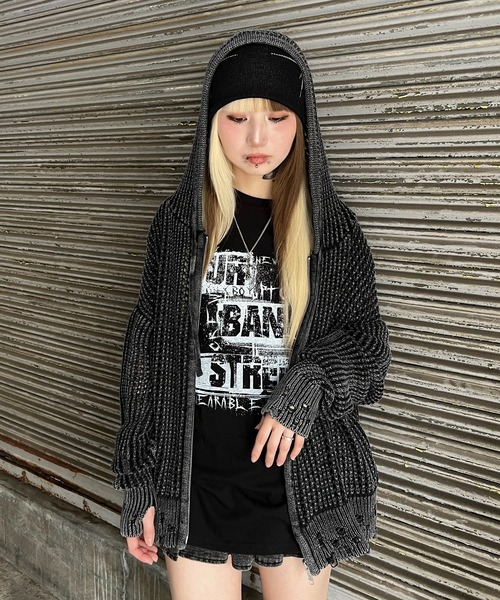 Figments（フィグメンツ）の「パンクロゴビッグT（Tシャツ/カットソー・レディース・ホワイト/ブラック・FREE）」の4枚目の写真