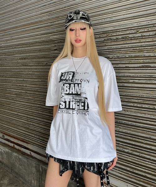 Figments（フィグメンツ）の「パンクロゴビッグT（Tシャツ/カットソー・レディース・ホワイト/ブラック・FREE）」の9枚目の写真