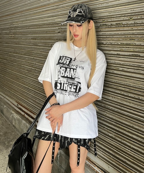 Figments（フィグメンツ）の「パンクロゴビッグT（Tシャツ/カットソー・レディース・ホワイト/ブラック・FREE）」の13枚目の写真