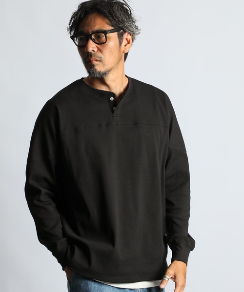 The DUFFER of ST.GEORGE（ザダファーオブセントジョージ）の「「AIR FLEX」SETUP HONEYCOMB HENLEY L/S TEE：機能素材 「エアフレックス」セットアップ ヘンリーネック ロンTEE（Tシャツ/カットソー・メンズ・ブラック/ネイビー・X-LARGE/LARGE/MEDIUM/SMALL）」の2枚目の写真