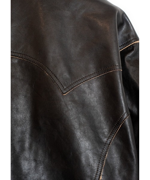 SEVESKIG（セヴシグ）の「SEVESKIG/セブシグ/LEATHER_SHIRTS_LT-SV-NRS-1003（ライダースジャケット・メンズ・ブラック/ピンク・SMALL/MEDIUM/LARGE/X-LARGE）」の5枚目の写真
