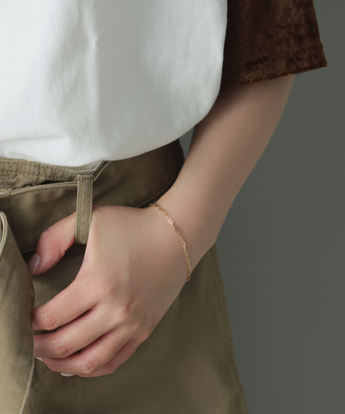 Lilas（リラ）の「ペーパークリップチェーン17cmブレスレット K18（ブレスレット・レディース・ゴールド・FREE）」の4枚目の写真