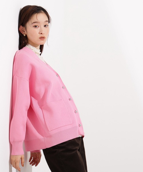 N.（N. Natural Beauty Basic）（エヌエヌナチュラルビューティーベーシック）の「スウェットライクフォルムカーディガン（カーディガン/ボレロ・レディース・グレー/ブラウン/ピンク・MEDIUM）」の9枚目の写真