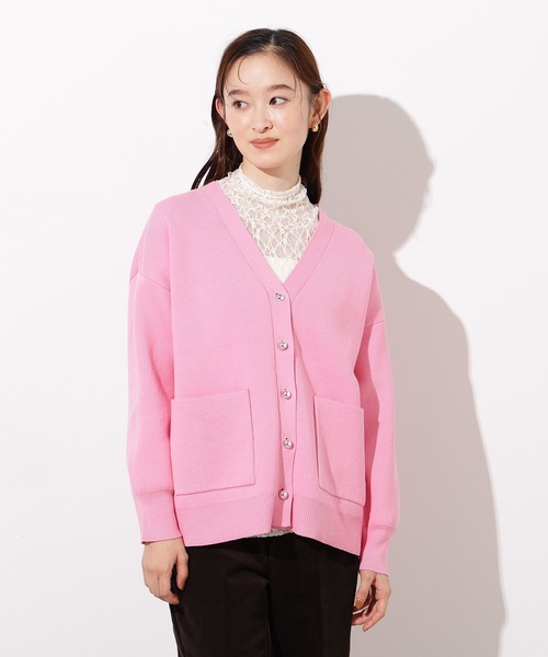 N.（N. Natural Beauty Basic）（エヌエヌナチュラルビューティーベーシック）の「スウェットライクフォルムカーディガン（カーディガン/ボレロ・レディース・グレー/ブラウン/ピンク・MEDIUM）」の4枚目の写真