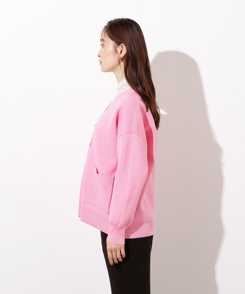N.（N. Natural Beauty Basic）（エヌエヌナチュラルビューティーベーシック）の「スウェットライクフォルムカーディガン（カーディガン/ボレロ・レディース・グレー/ブラウン/ピンク・MEDIUM）」の5枚目の写真