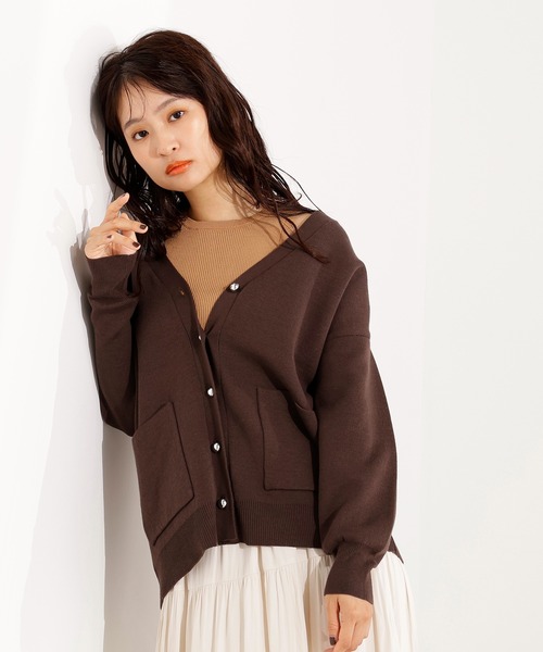 N.（N. Natural Beauty Basic）（エヌエヌナチュラルビューティーベーシック）の「スウェットライクフォルムカーディガン（カーディガン/ボレロ・レディース・グレー/ブラウン/ピンク・MEDIUM）」の16枚目の写真