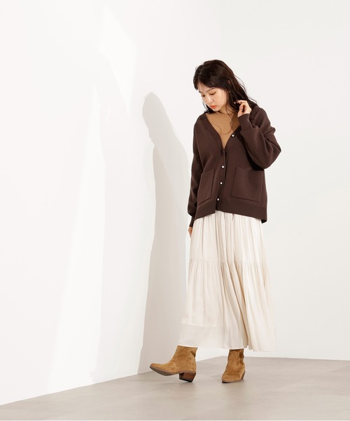 N.（N. Natural Beauty Basic）（エヌエヌナチュラルビューティーベーシック）の「スウェットライクフォルムカーディガン（カーディガン/ボレロ・レディース・グレー/ブラウン/ピンク・MEDIUM）」の17枚目の写真