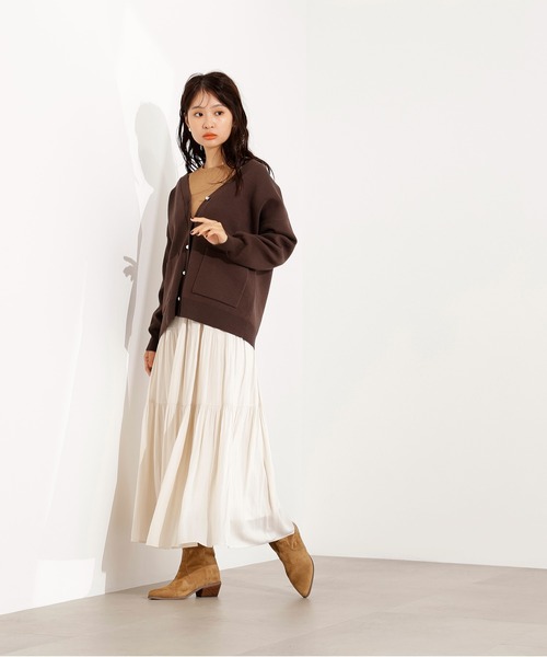 N.（N. Natural Beauty Basic）（エヌエヌナチュラルビューティーベーシック）の「スウェットライクフォルムカーディガン（カーディガン/ボレロ・レディース・グレー/ブラウン/ピンク・MEDIUM）」の18枚目の写真