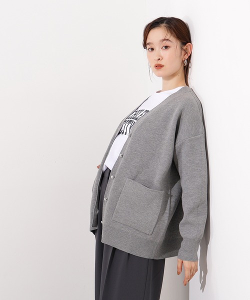 N.（N. Natural Beauty Basic）（エヌエヌナチュラルビューティーベーシック）の「スウェットライクフォルムカーディガン（カーディガン/ボレロ・レディース・グレー/ブラウン/ピンク・MEDIUM）」の21枚目の写真