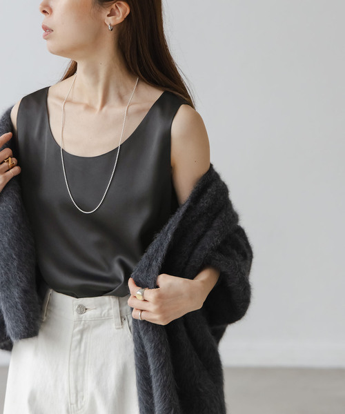 追加3》【洗える】ルナサテンデコルテ2WAYトップス（シャツ/ブラウス