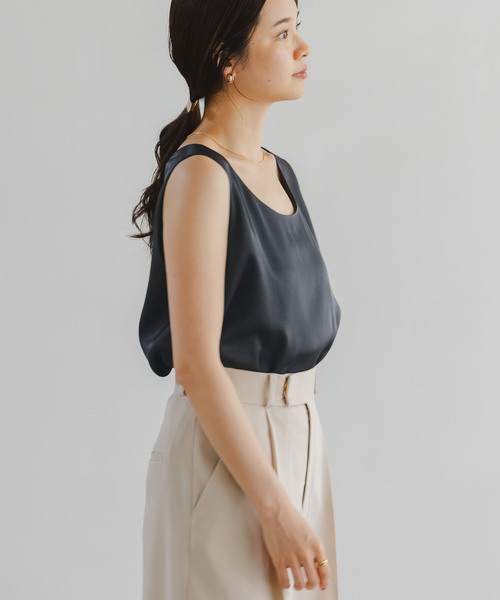 追加3》【洗える】ルナサテンデコルテ2WAYトップス（シャツ/ブラウス