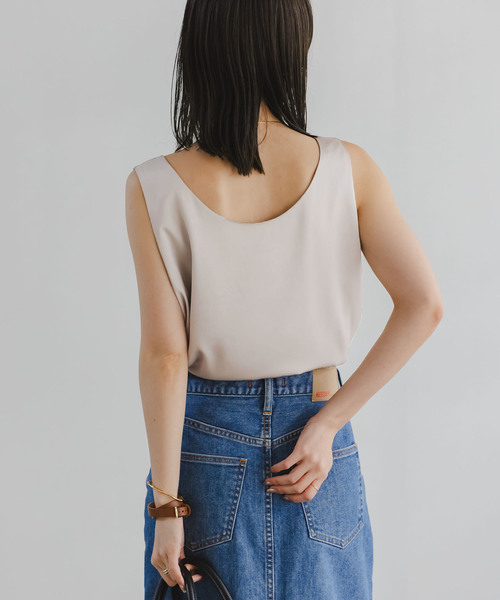 セール】《追加3》【洗える】ルナサテンデコルテ2WAYトップス（シャツ