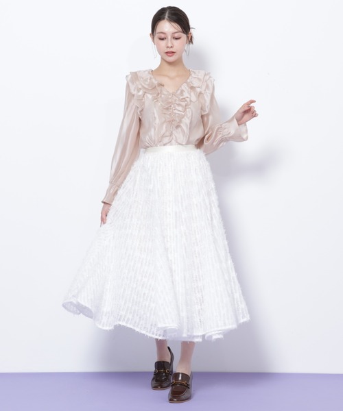 JILL by JILL STUART(ジルバイジルスチュアート)の「◇フェザーテープチュールスカート(スカート・レディース・ブルー/ホワイト/ベージュ・FREE)」の20枚目の写真