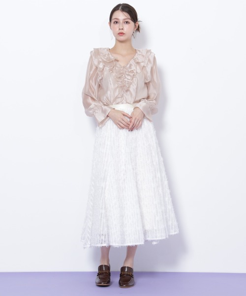 JILL by JILL STUART(ジルバイジルスチュアート)の「◇フェザーテープチュールスカート(スカート・レディース・ブルー/ホワイト/ベージュ・FREE)」の22枚目の写真