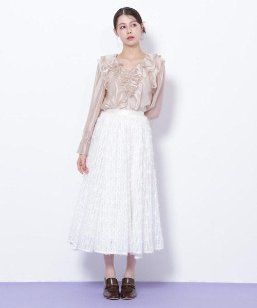 JILL by JILL STUART(ジルバイジルスチュアート)の「◇フェザーテープチュールスカート(スカート・レディース・ブルー/ホワイト/ベージュ・FREE)」の19枚目の写真