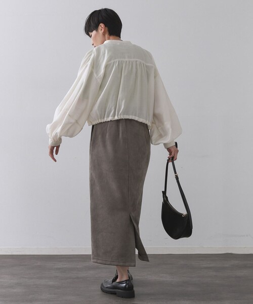 OPAQUE.CLIP（オペークドットクリップ）の「シアーランタンスリーブブルゾン【洗濯機洗い可】（ブルゾン・レディース・ブラック/アイボリー・42/40/38）」の10枚目の写真