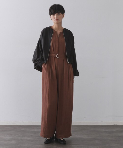 OPAQUE.CLIP（オペークドットクリップ）の「シアーランタンスリーブブルゾン【洗濯機洗い可】（ブルゾン・レディース・ブラック/アイボリー・42/40/38）」の13枚目の写真