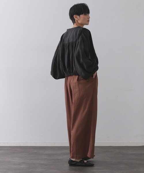 OPAQUE.CLIP（オペークドットクリップ）の「シアーランタンスリーブブルゾン【洗濯機洗い可】（ブルゾン・レディース・ブラック/アイボリー・42/40/38）」の14枚目の写真