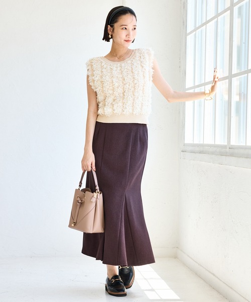 VIS(ビス)の「【2WAY】フリンジニットベスト(ベスト・レディース・ブラック系その他/キナリ・FREE)」の11枚目の写真