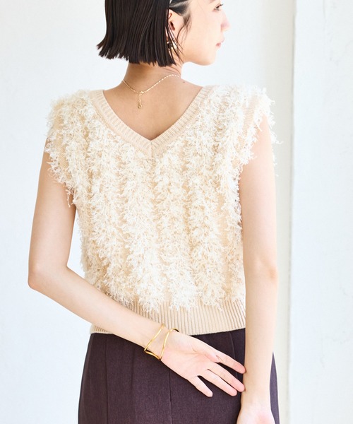 VIS(ビス)の「【2WAY】フリンジニットベスト(ベスト・レディース・ブラック系その他/キナリ・FREE)」の15枚目の写真