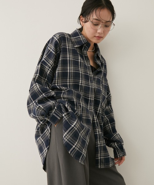 セール】オーバーサイズネルチェックシャツ（シャツ/ブラウス）｜Aunt