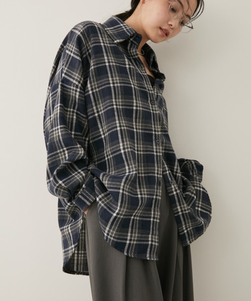 セール】オーバーサイズネルチェックシャツ（シャツ/ブラウス）｜Aunt