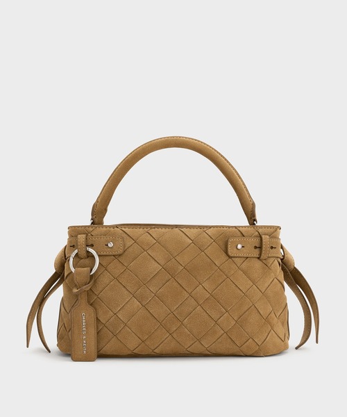 CHARLES & KEITH スエードウーブントップハンドバッグ Ivette イヴェット スエードウーブントップハンドルバッグ