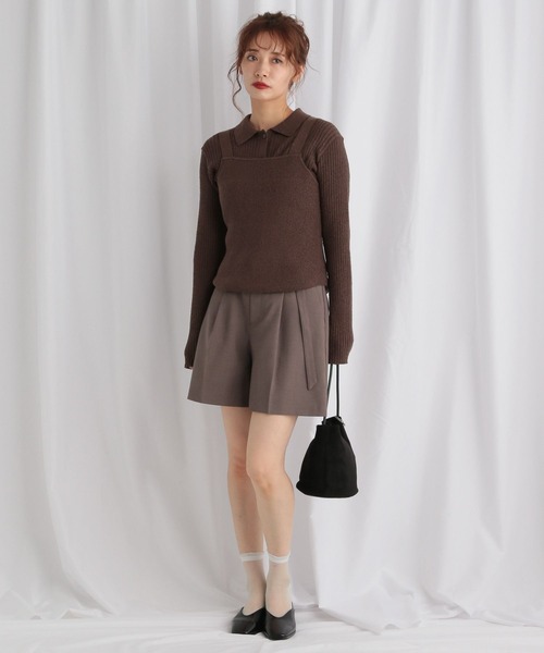 mysty woman（ミスティウーマン）の「ブークレ襟付きカーディガン 581462（カーディガン/ボレロ・レディース・アイボリー/ブルー/ブラウン・FREE）」の5枚目の写真