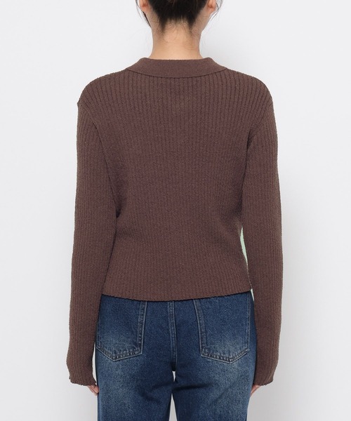 mysty woman（ミスティウーマン）の「ブークレ襟付きカーディガン 581462（カーディガン/ボレロ・レディース・アイボリー/ブルー/ブラウン・FREE）」の9枚目の写真