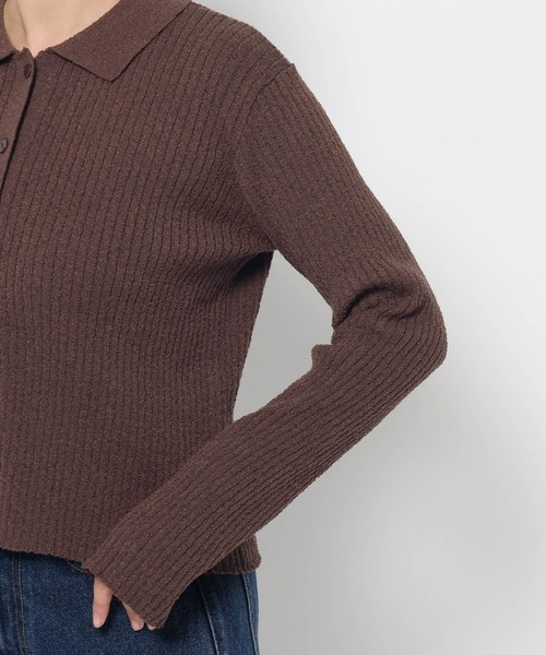 mysty woman（ミスティウーマン）の「ブークレ襟付きカーディガン 581462（カーディガン/ボレロ・レディース・アイボリー/ブルー/ブラウン・FREE）」の11枚目の写真