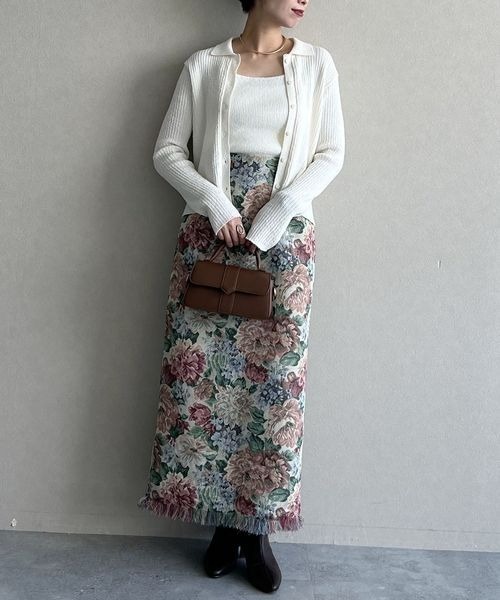 mysty woman（ミスティウーマン）の「ブークレ襟付きカーディガン 581462（カーディガン/ボレロ・レディース・アイボリー/ブルー/ブラウン・FREE）」の21枚目の写真