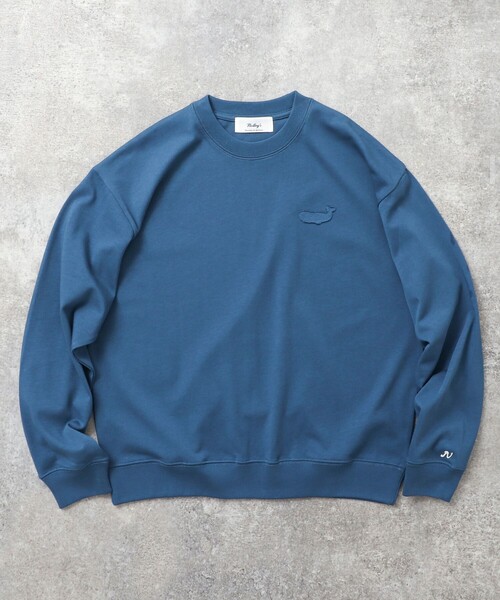 NOLLEY’S（ノーリーズ）の「度詰め引き揃え天竺 クラフトクジラ ワンポイントロンT 25AW（Tシャツ/カットソー・メンズ・ホワイト/グレイッシュベージュ/グレイッシュブルー・S/M/L/XL）」の3枚目の写真