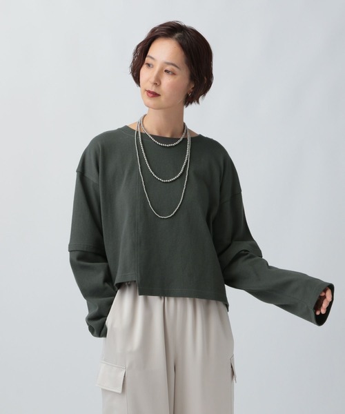 LEPSIM(レプシィム)の「リメイクライクプルオーバー 579852(Tシャツ/カットソー・レディース・チャコールグレー/オフホワイト/ライトベージュ・FREE)」の3枚目の写真