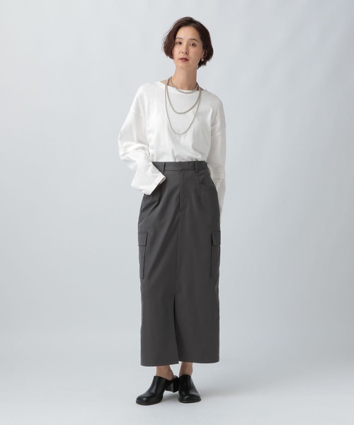 LEPSIM(レプシィム)の「リメイクライクプルオーバー 579852(Tシャツ/カットソー・レディース・チャコールグレー/オフホワイト/ライトベージュ・FREE)」の7枚目の写真